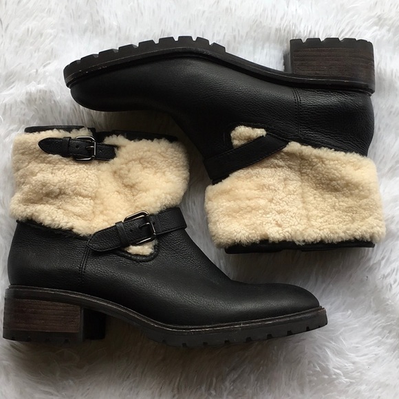 Coach Gabriella Shearling Ankle Bootie Boots I Size 10 - Picture 9 of 16
